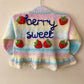 “Berry Sweet” Handmade Cardigan Size Approx 1.5-2.5 Years