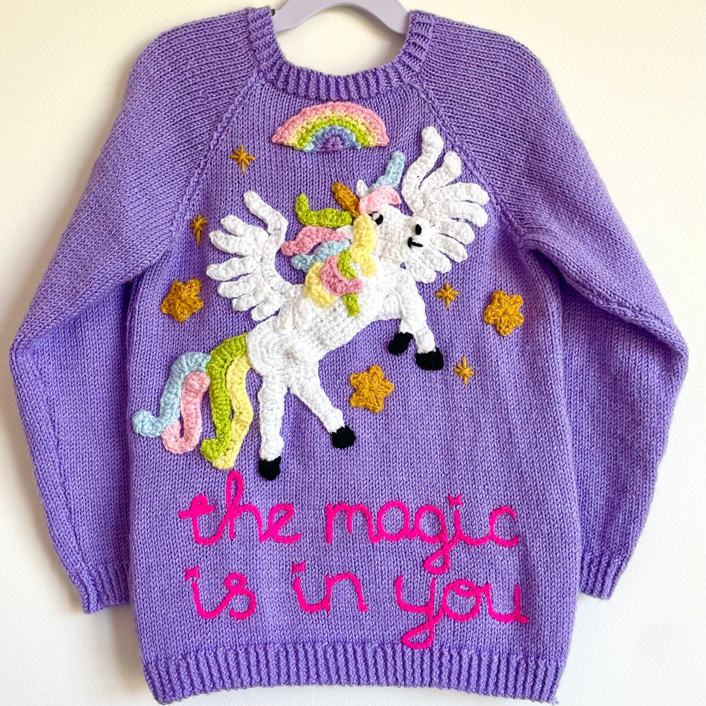 "The Magic Is In You” Handmade Cardigan Size Approx 4-6 Years