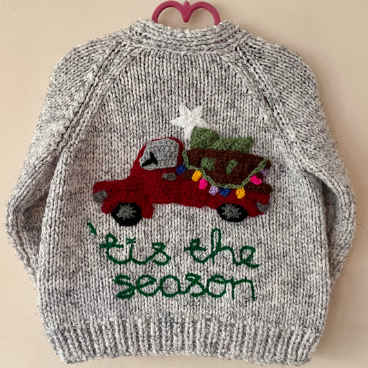 "'Tis The Season" Handmade Cardigan Size Approx 3-4 Years