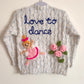 "Love To Dance" Handmade Cardigan Size Approx 2-4 Years