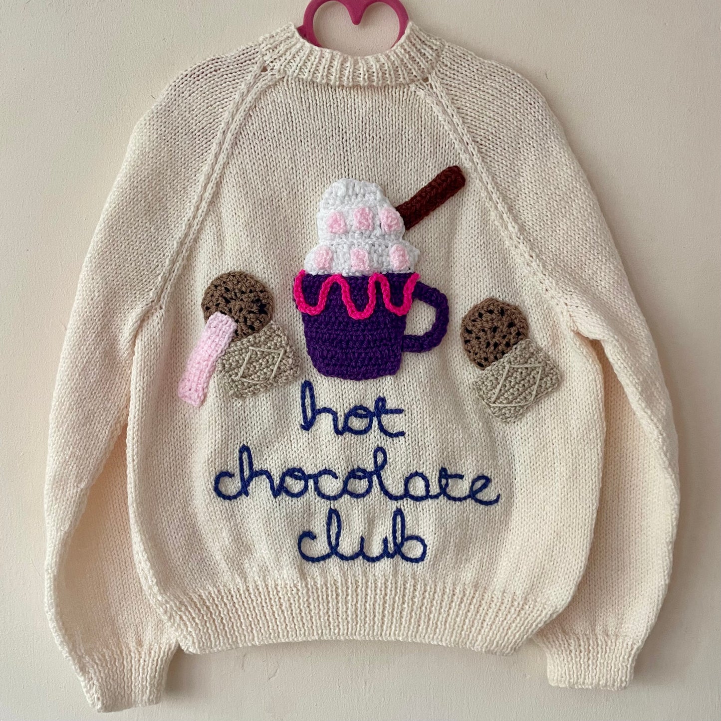 "Hot Chocolate Club” Handmade Cardigan Size Approx 6-8 Years