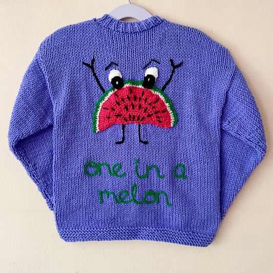 “One In A Melon” Handmade Cardigan Size Approx 3-5 Years