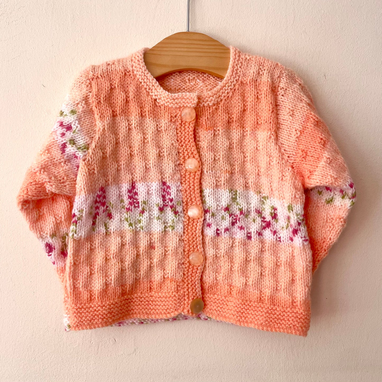 "Bee Happy" Handmade Cardigan Size Approx 6-18 Months