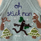 "Oh Stickman" Blue Handmade Cardigan Size Approx 4-5 Years