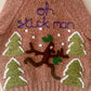 "Oh Stickman" Handmade Cardigan Size Approx 3-5 Years