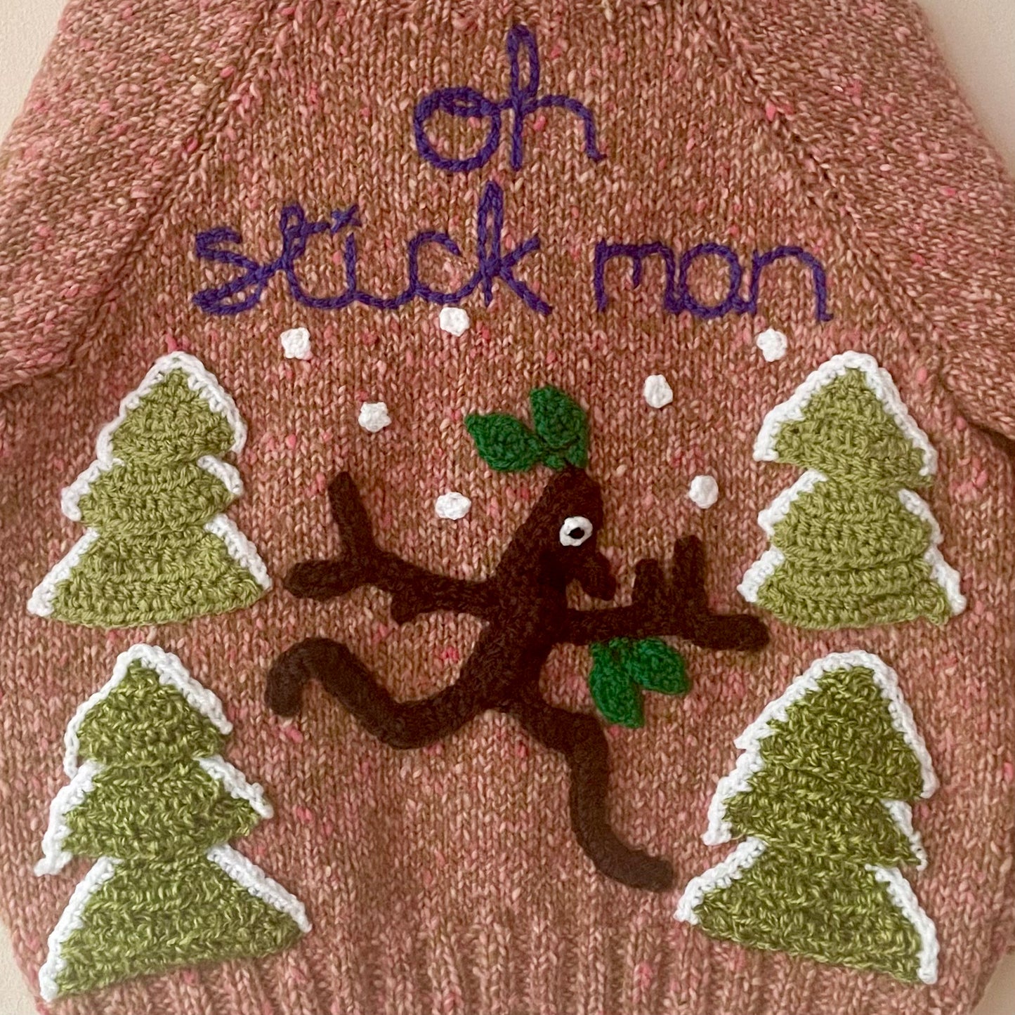"Oh Stickman" Handmade Cardigan Size Approx 3-5 Years