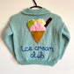 "Ice Cream Club” Handmade Cardigan Size Approx 5-6 Years