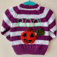 "BOO!” Handmade Striped Cardigan Size Approx 0-6 Months