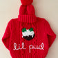 "Lil Pud" Handmade Red Jumper Size Approx 12-18 Months