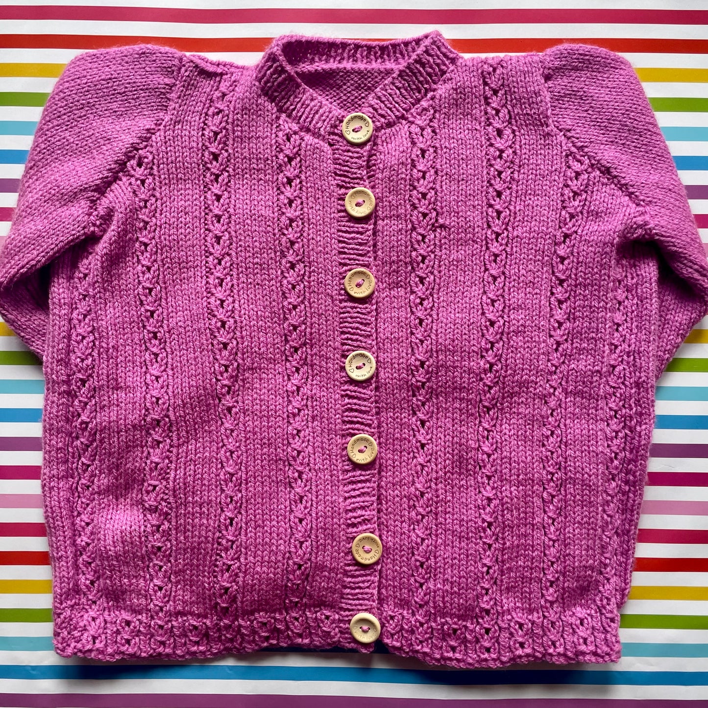 "Pick Of The Bunch” Handmade Cardigan Size Approx 4-6 Years