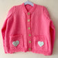 "Girl Power” Handmade Cardigan Size Approx 4-6 Years