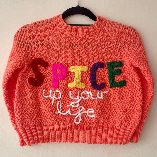 "SPICE Up Your Life" Handmade Cardigan Size Approx 5-7 Years