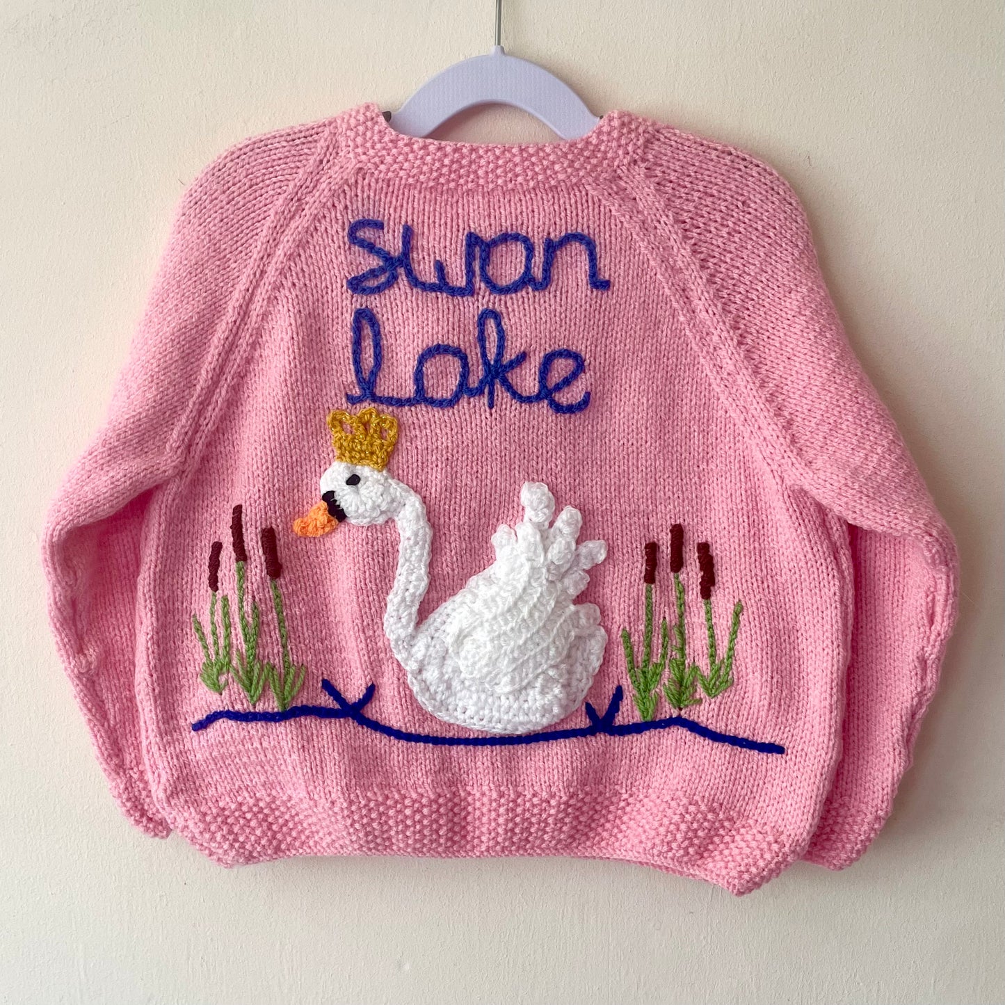 "Swan Lake" Handmade Cardigan Size Approx 3-5 Years