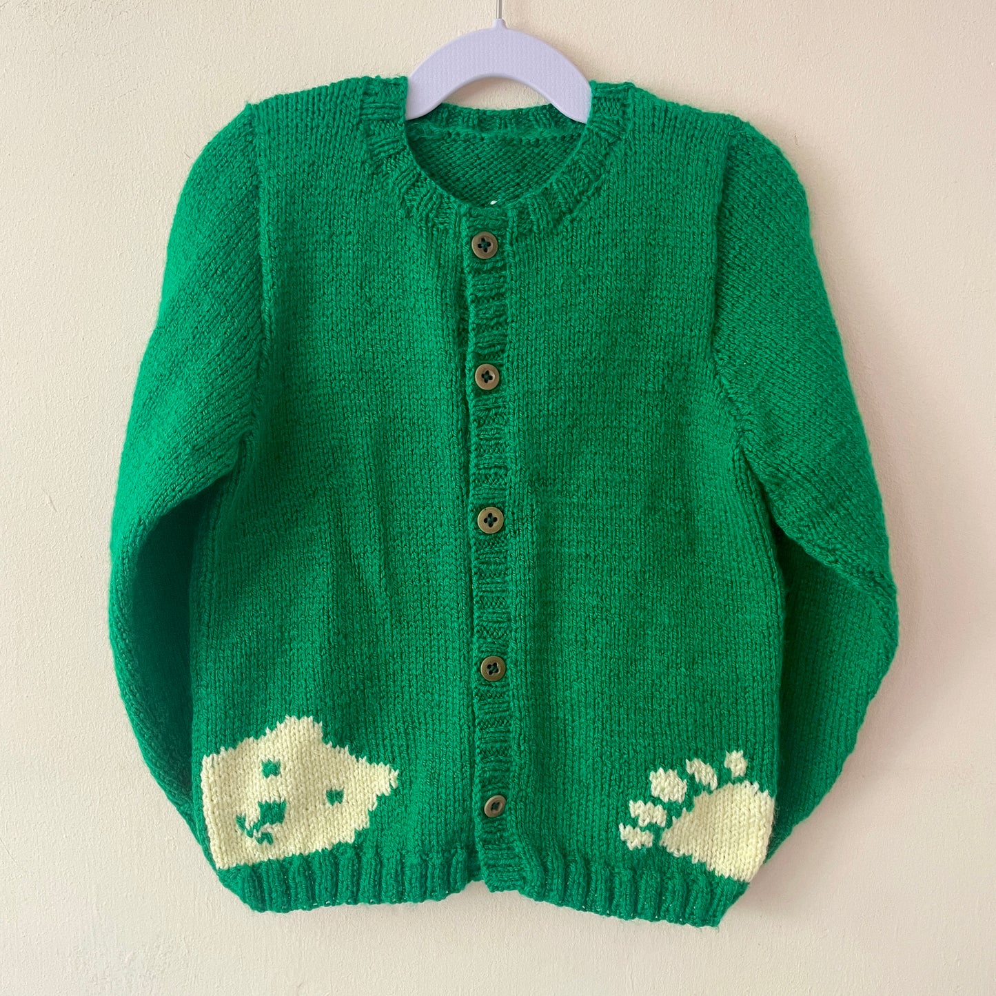 “On A Bear Hunt” Handmade Cardigan Size Approx 3-5 Years