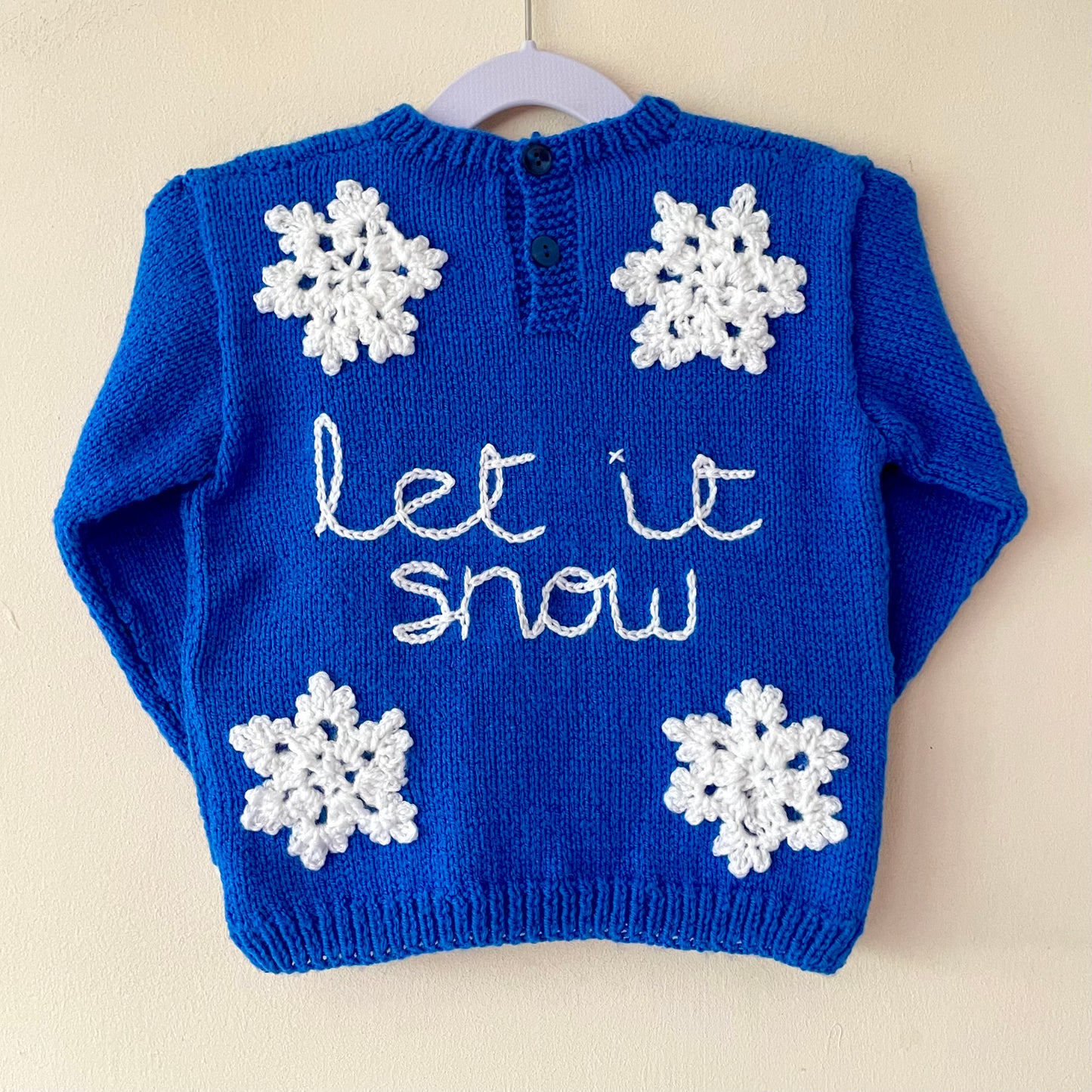 "Let It Snow" Handmade Jumper Size Approx 2-3 Years