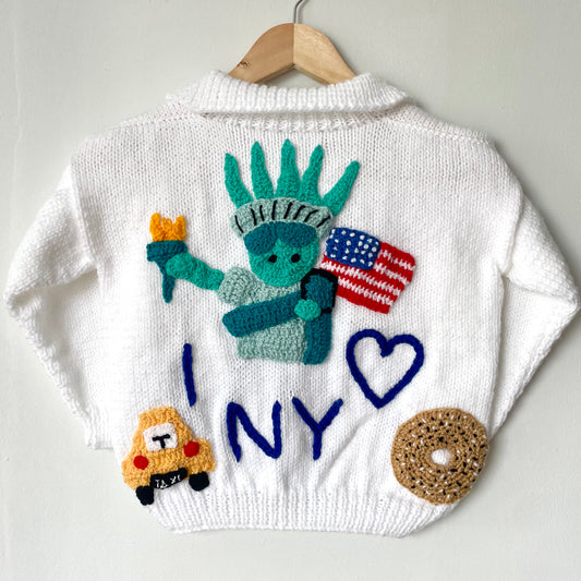 "I ♥️ NY” Handmade Cardigan Size Approx 4-6 Years