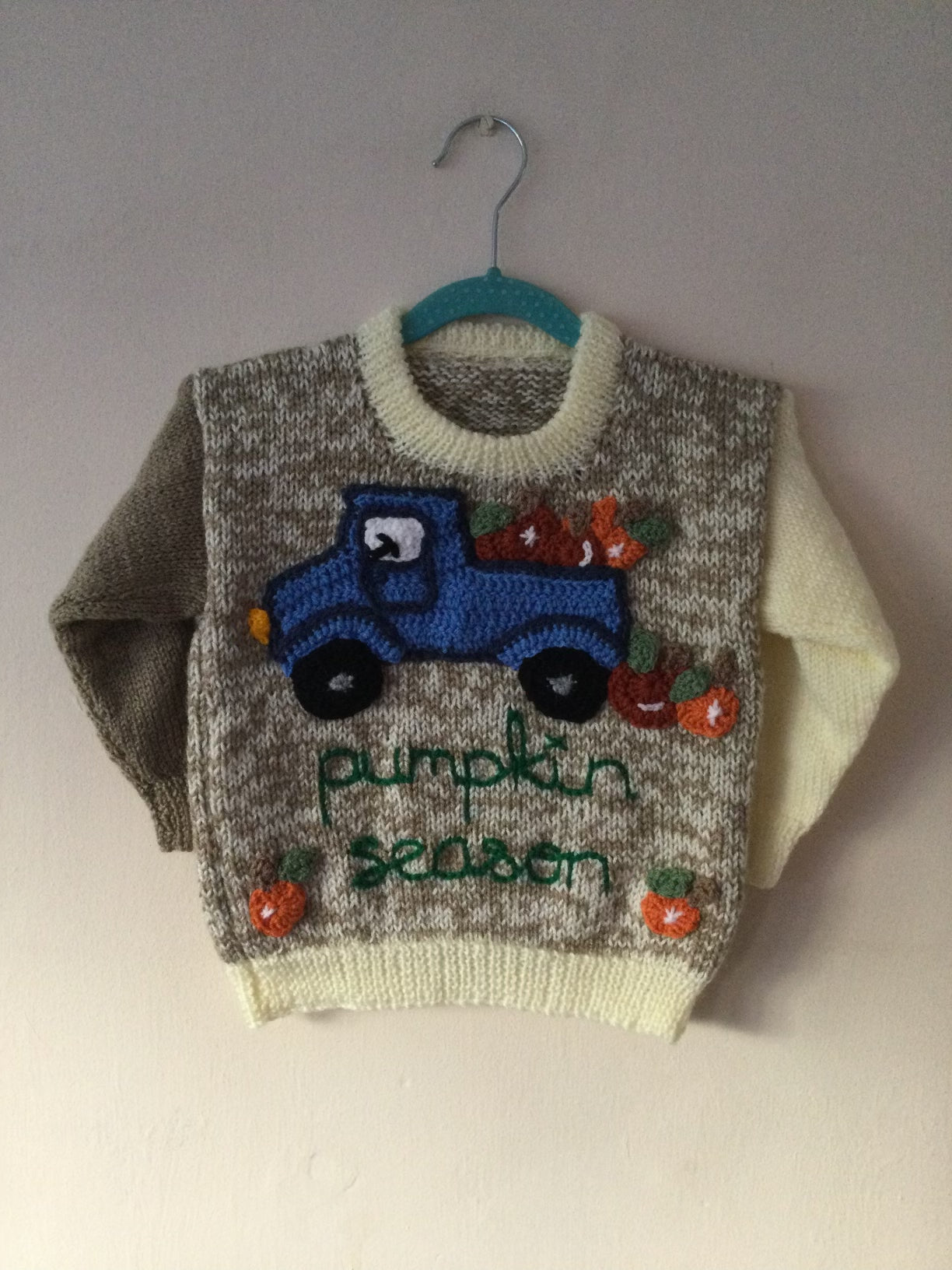 “Pumpkin Season” Handmade Jumper Size Approx 2.5-3.5 Years