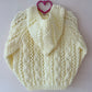 Unembellished Hand-knitted Hooded Cardigan Size Approx 3-5 Years