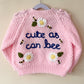 "Cute As Can Bee” Handmade Cardigan Size Approx 3-4 Years