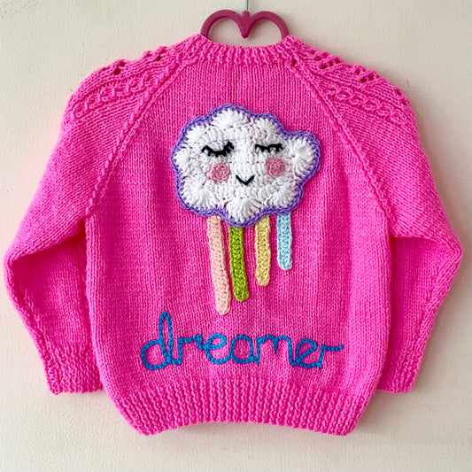"Dreamer” Handmade Cardigan Size Approx 1.5-2.5 Years