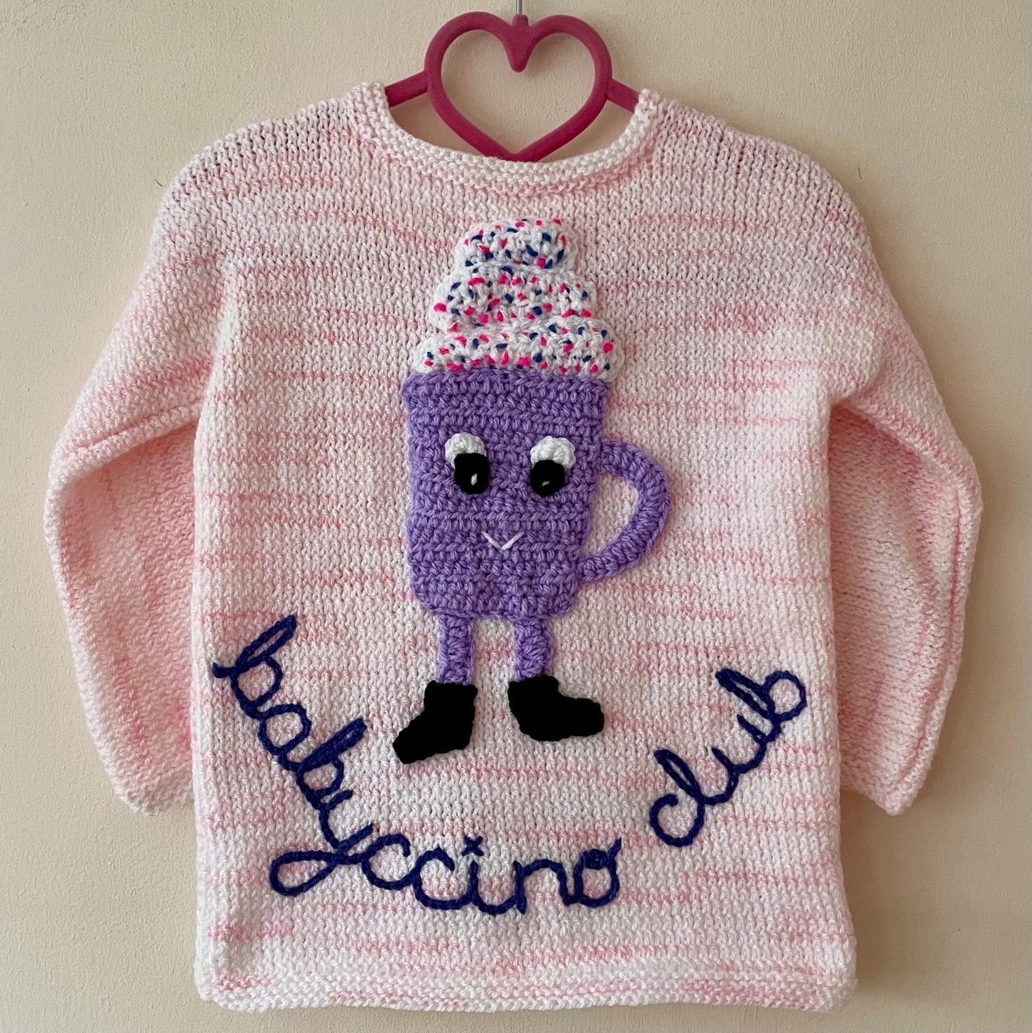 "Babyccino Club" Handmade Cardigan Size Approx 2-3 Years