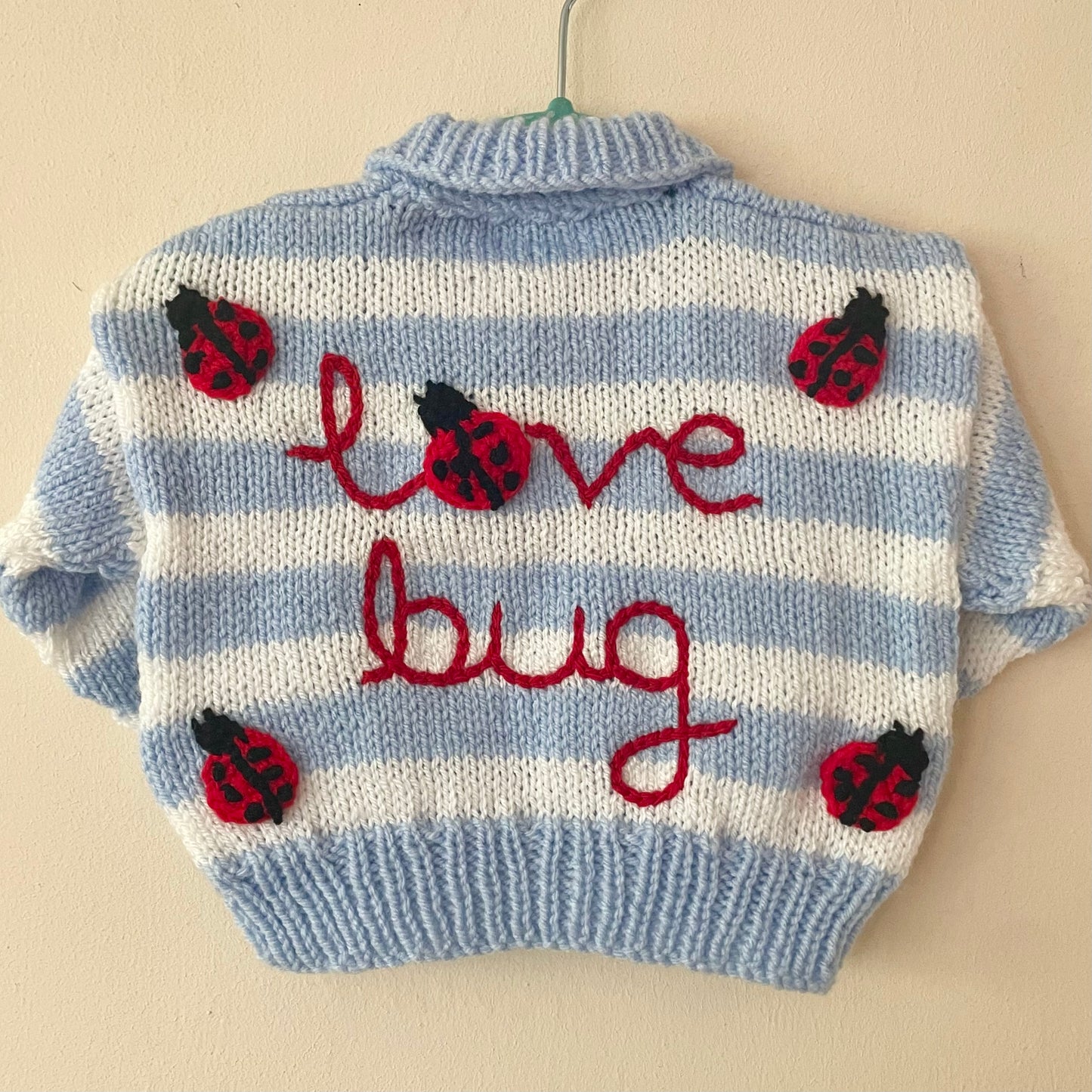 "Love Bug" Handmade Jumper Size Approx 6-12 months