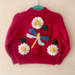 "Dragonfly & Flowers” Handmade Cardigan Size Approx 6-12 Months