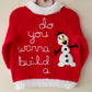 "Do You Wanna Build A Snowman" Handmade Cardigan Size Approx 3-4 Years