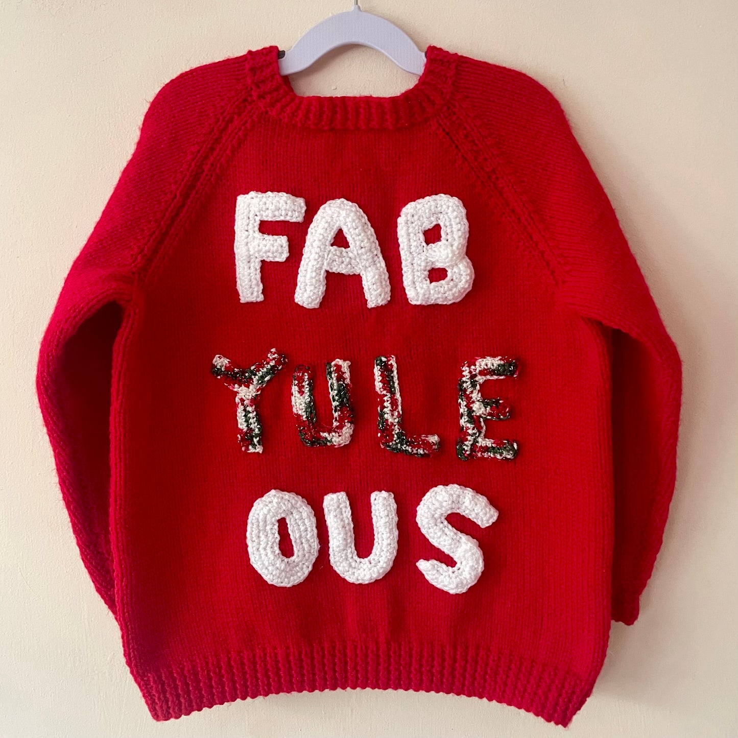 "FAB YULE OUS” Handmade Cardigan Size Approx 6-8 Years