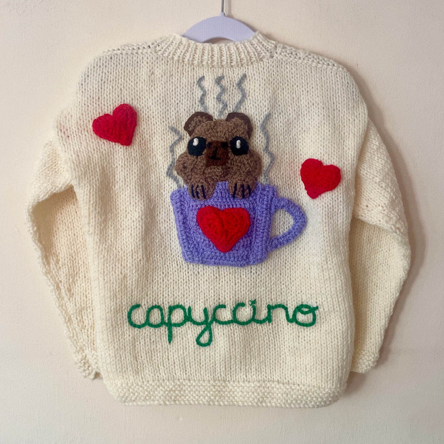 “Capyccino” Handmade Cardigan Size Approx 3-5 Years