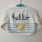 "Hello" Handmade Duck Cardigan Size Approx 0-3 Months