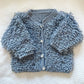 Hand-Knitted Grey Loopy Cardigan Size Approx 3-4 Years