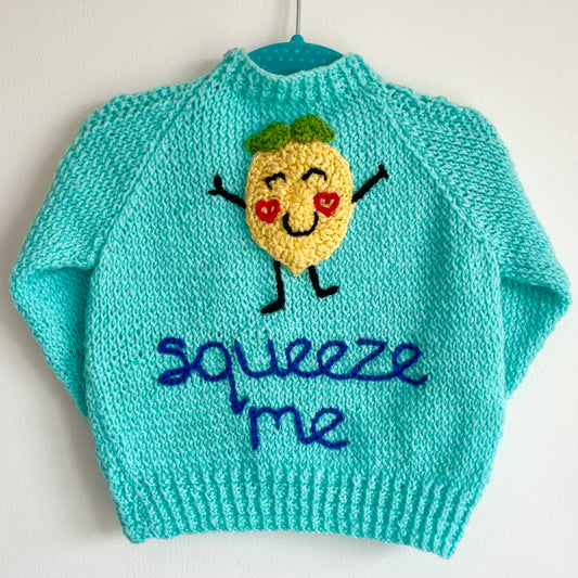 "Squeeze Me” Handmade Jumper Size Approx 1-2 Years