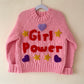 "Girl Power" Handmade Jumper Size Approx 4-6 Years