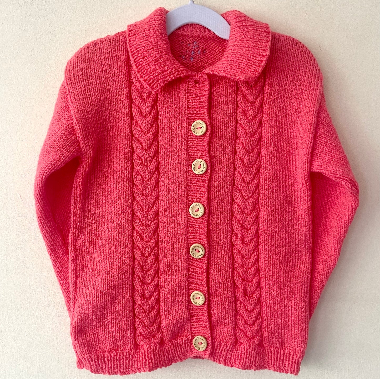"There She Goes" Handmade Cardigan Size Approx 3-5 Years