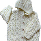 Unembellished Hand-knitted Hooded Cardigan Size Approx 3-5 Years