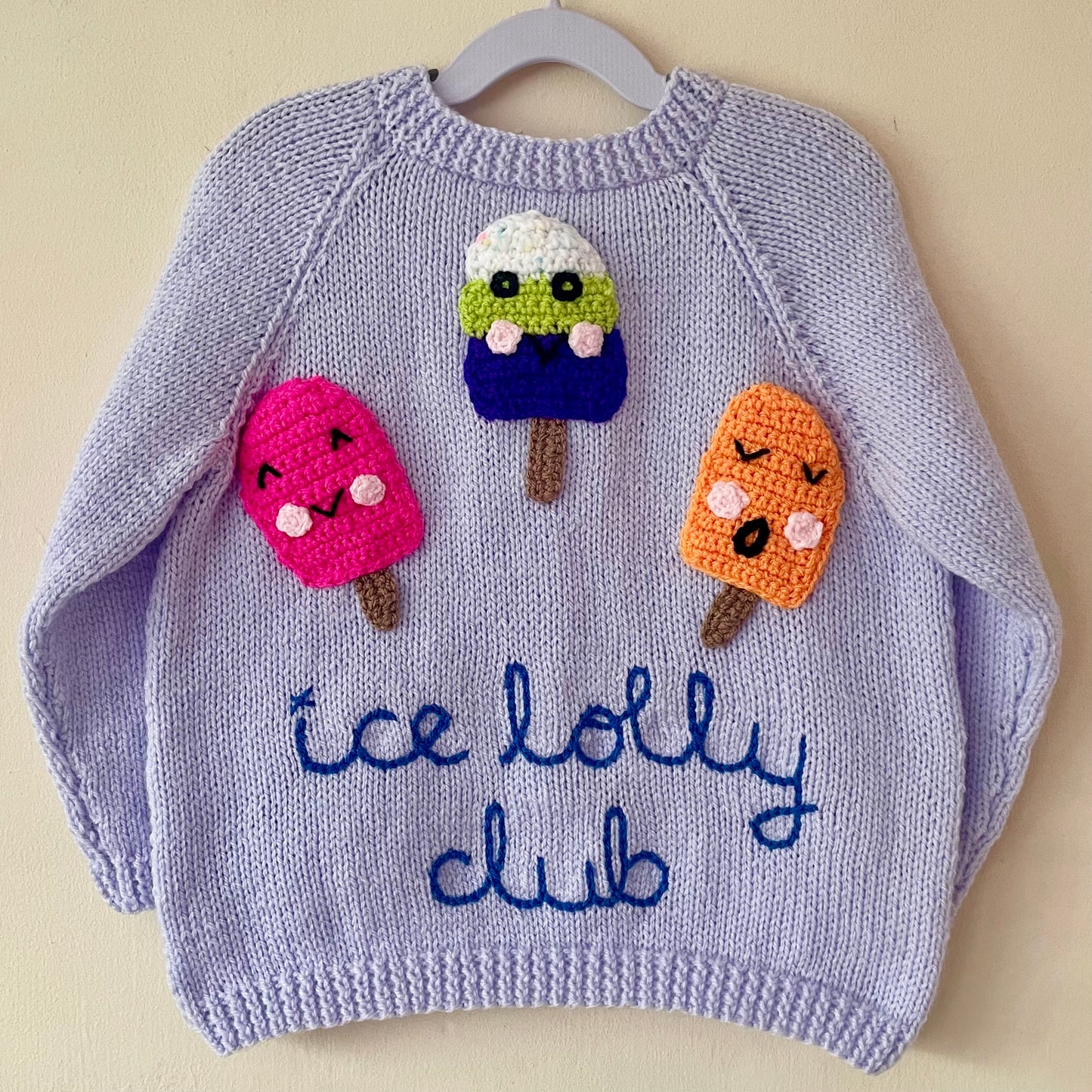 "Ice Lolly Club” Handmade Cardigan Size Approx 4-6 Years