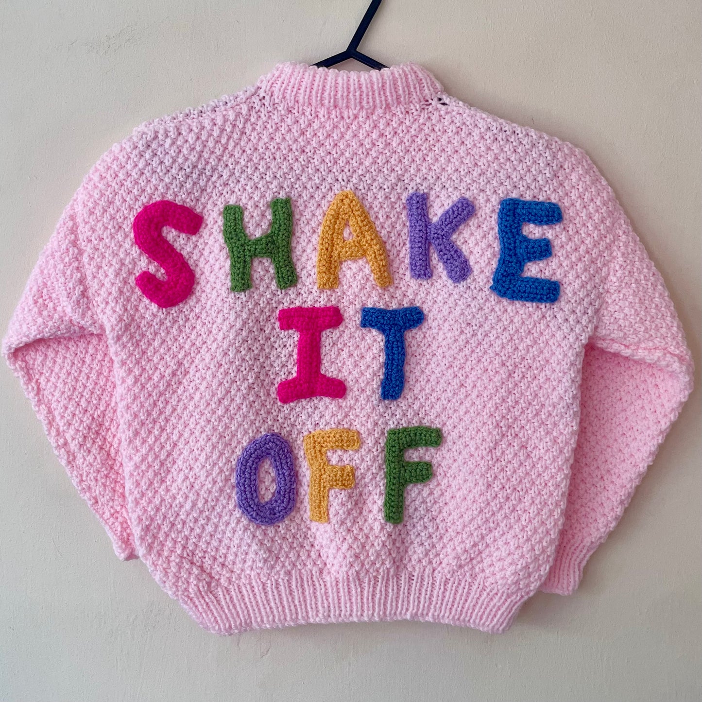 "SHAKE IT OFF Handmade Jumper Size Approx 6-8 Years