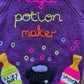 "Magic Potion Maker" Handmade Sparkle Knit Cardigan Size Approx 4-6 Years