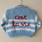 "C'est La Vie" Handmade Cardigan Size Approx 6-12 Months