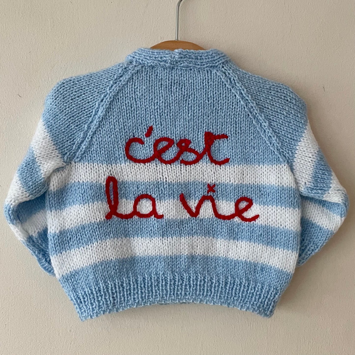 "C'est La Vie" Handmade Cardigan Size Approx 6-12 Months