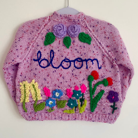 "Bloom" Handmade Cardigan Size Approx 2-3 Years