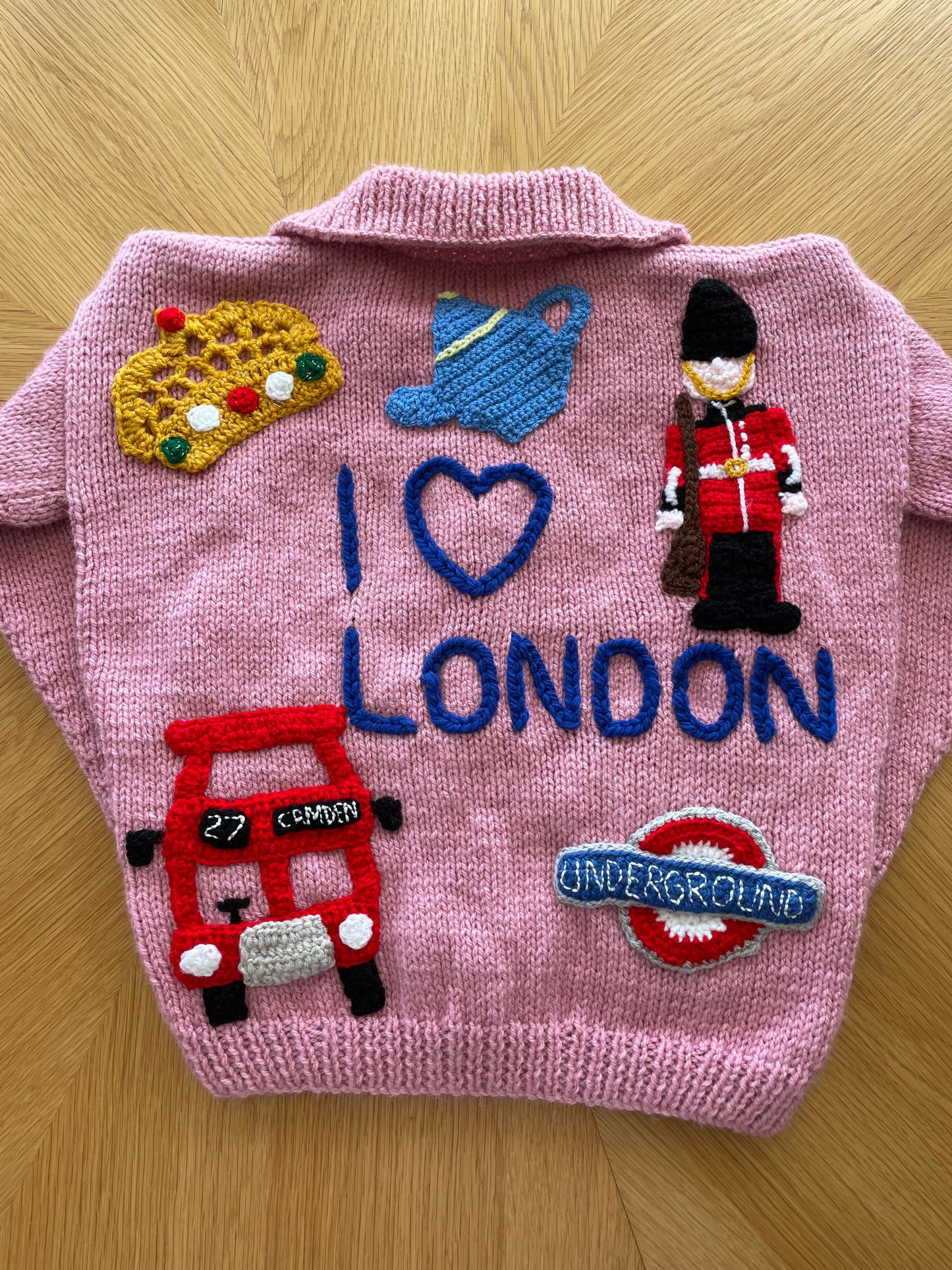 "I ♥️ London” Handmade Cardigan Size Approx 6-8 Years