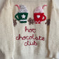 🎄Day 7🎄“Hot Chocolate Club” Christmas Handmade Jumper Ladies Size L