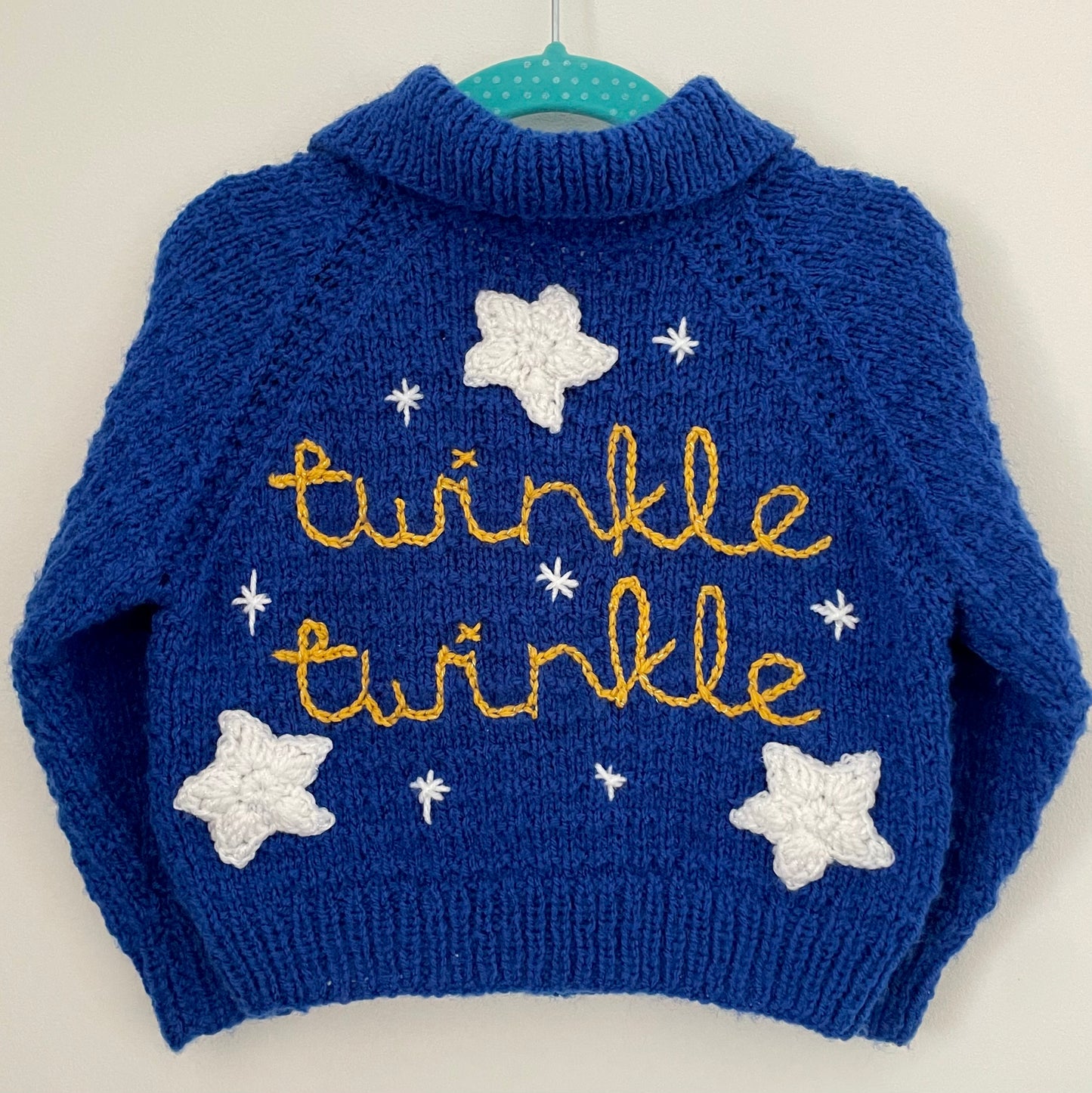"Twinkle Twinkle" Handmade Cardigan Size Approx 1-2 Years