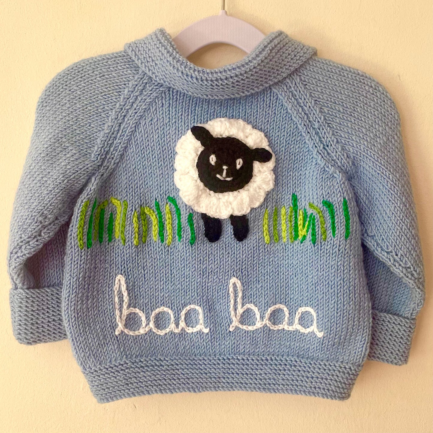 "Baa Baa” Handmade Cardigan Size Approx 1-2 Years