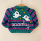 "Spooky” Handmade Cardigan Size Approx 0-6 Months