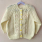 "La Vie Est Belle” Handmade Cardigan Size Approx 3-4 Years