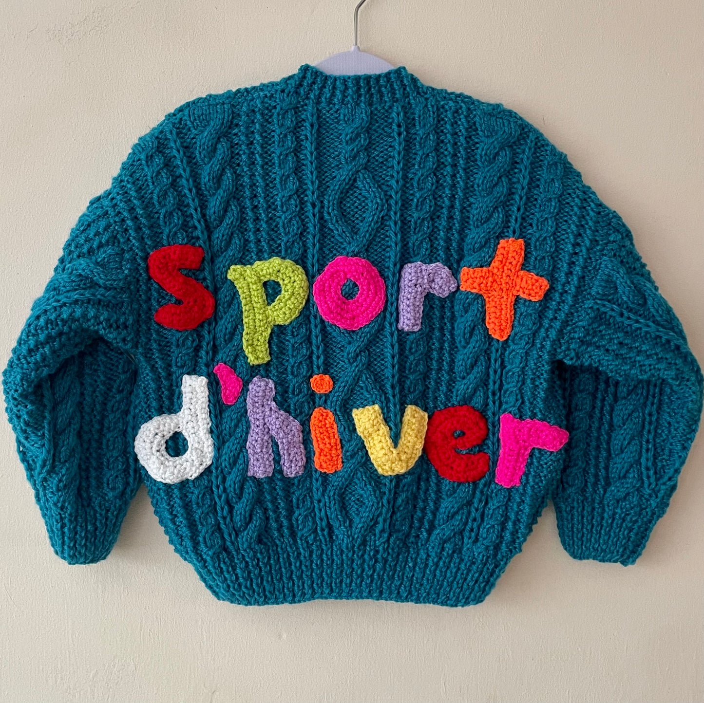 "Sport D'Hiver" Handmade Cardigan Size Approx 3-4 Years