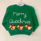 "Merry Quackmas” Handmade Cardigan Size Approx 1.5-2.5 Years